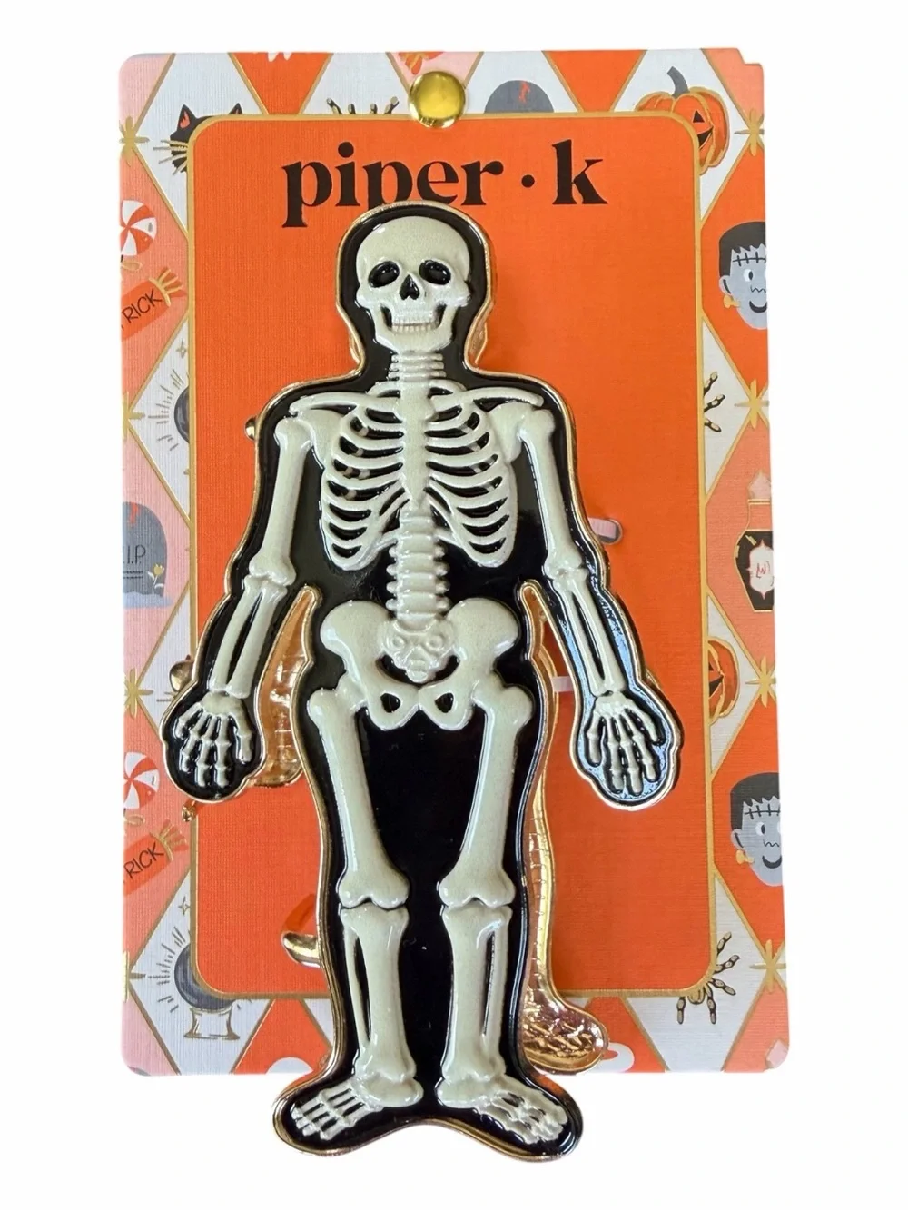 Piper K • Halloween Skeleton Black Hair Clip 💀🎃
